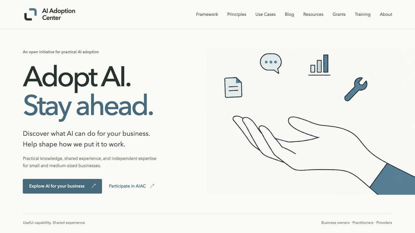 AI Adoption Center homepage preview