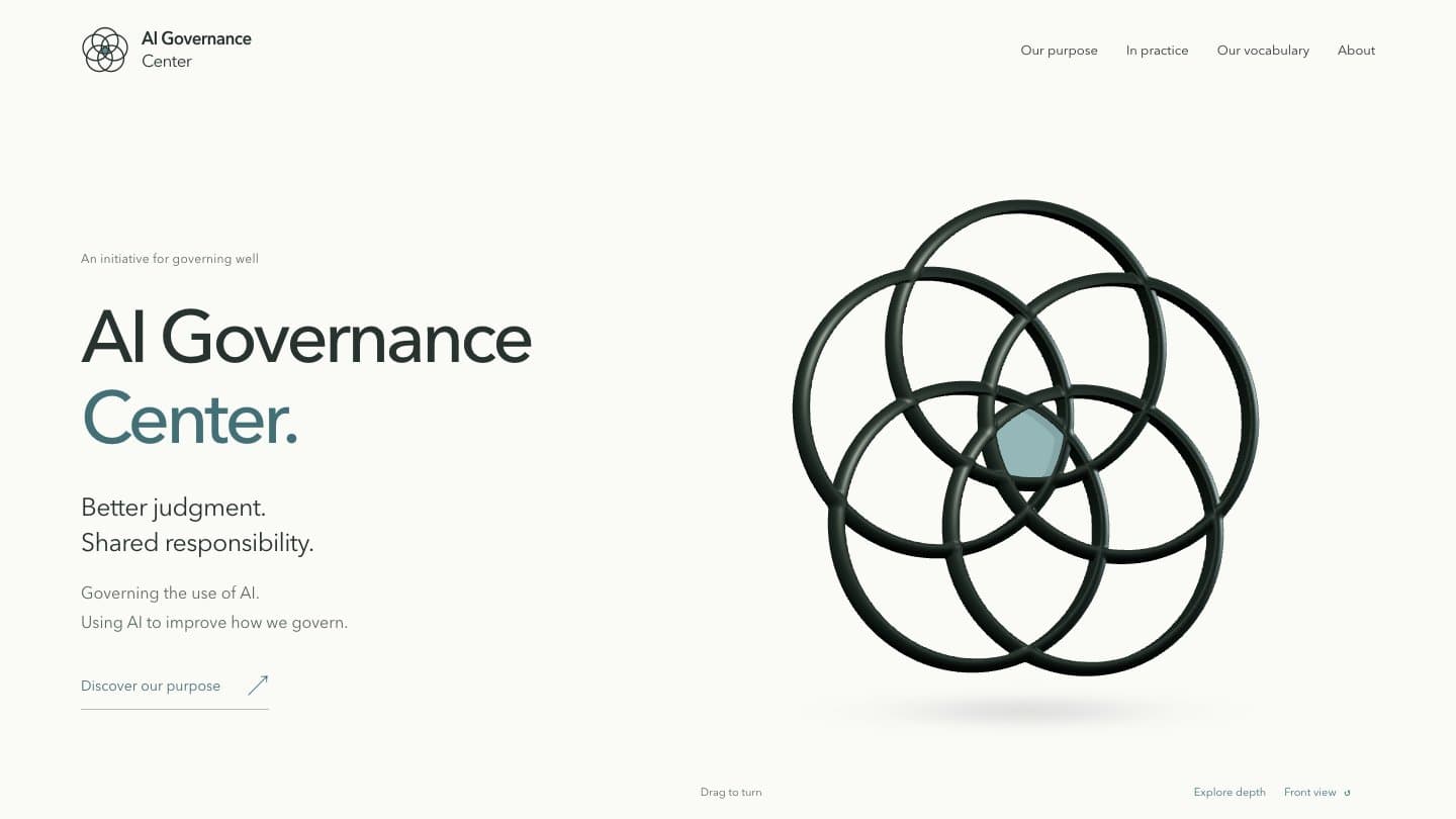 AI Governance Center homepage preview