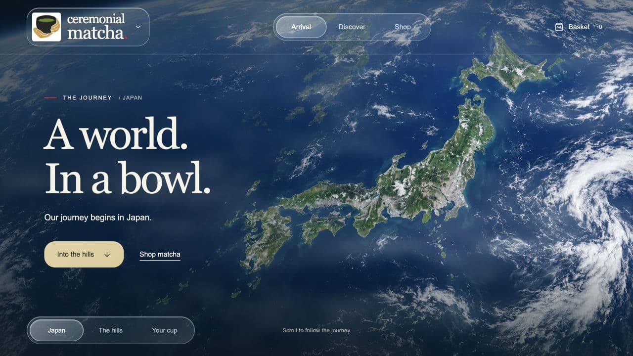 Ceremonial Matcha homepage preview